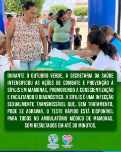 Outubro Verde,  ações de combate e prevenção à sífilis.